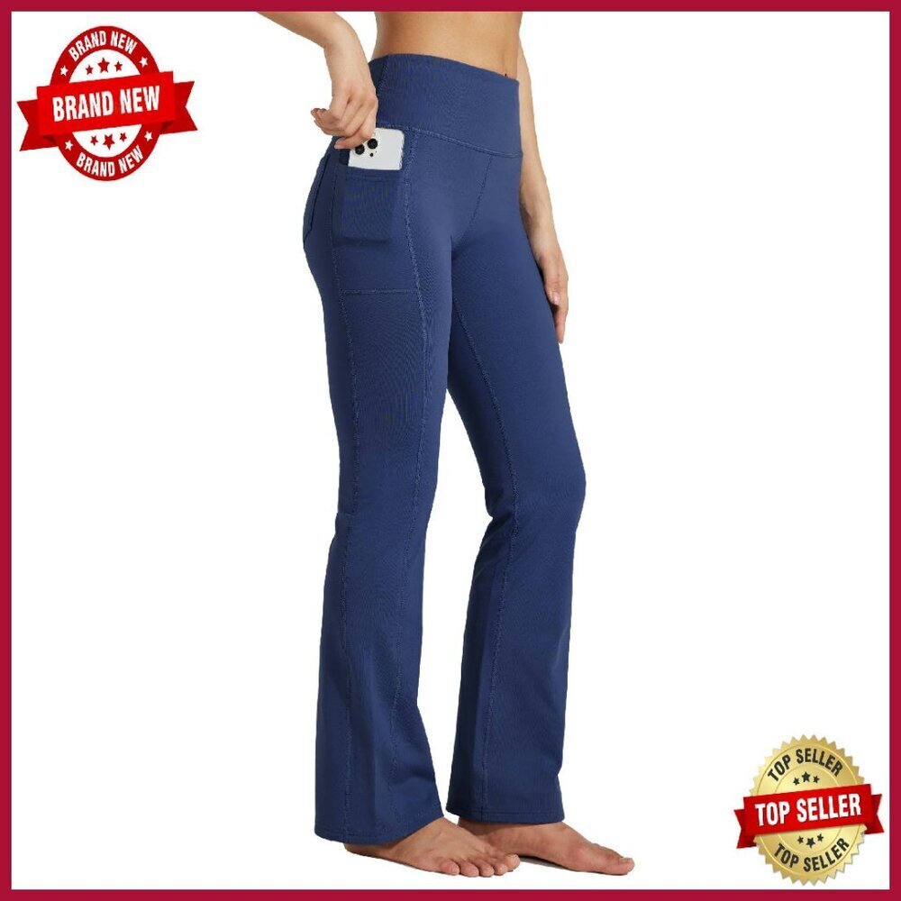 Fleece Lined Yoga Pants High Waisted Bootcut Water Resistant 4-Way Stretch